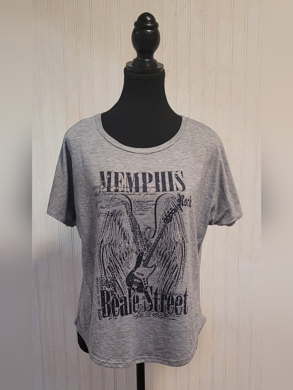 Vintage Memphis Beale Street Graphic Rhinestone Tee Sunshirt Size L